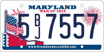 MD license plate 5BJ7557