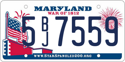 MD license plate 5BJ7559