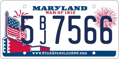 MD license plate 5BJ7566