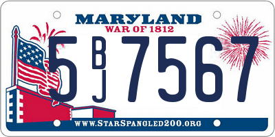 MD license plate 5BJ7567