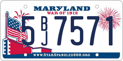 MD license plate 5BJ7571