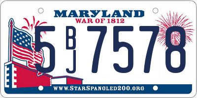 MD license plate 5BJ7578