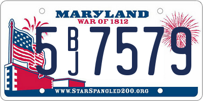 MD license plate 5BJ7579