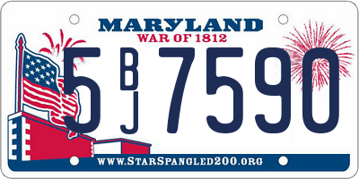 MD license plate 5BJ7590