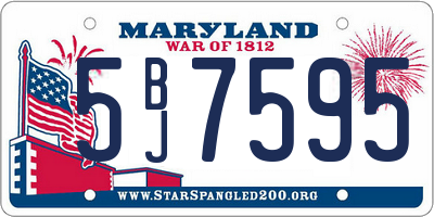 MD license plate 5BJ7595