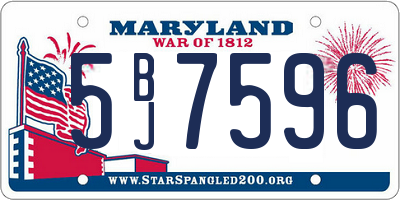 MD license plate 5BJ7596