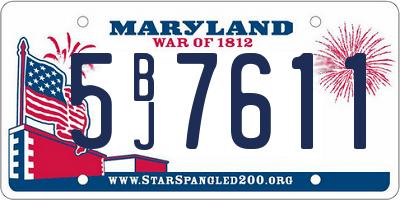MD license plate 5BJ7611