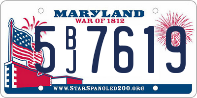 MD license plate 5BJ7619