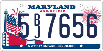 MD license plate 5BJ7656