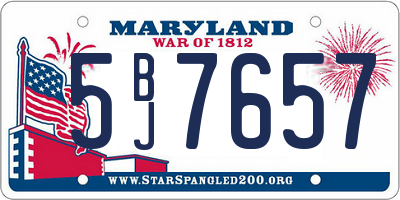 MD license plate 5BJ7657