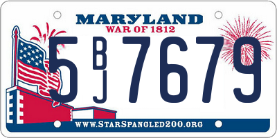 MD license plate 5BJ7679