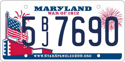 MD license plate 5BJ7690