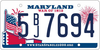 MD license plate 5BJ7694