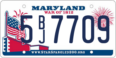 MD license plate 5BJ7709