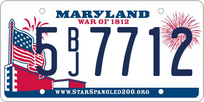 MD license plate 5BJ7712