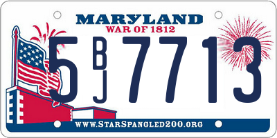MD license plate 5BJ7713