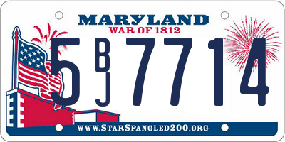 MD license plate 5BJ7714