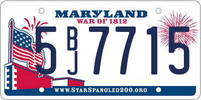 MD license plate 5BJ7715