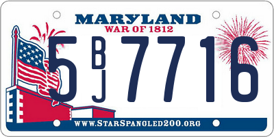 MD license plate 5BJ7716