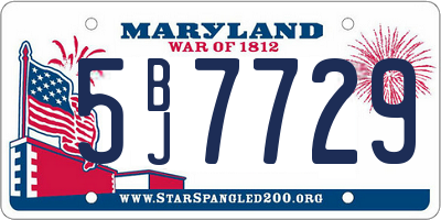 MD license plate 5BJ7729