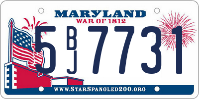 MD license plate 5BJ7731