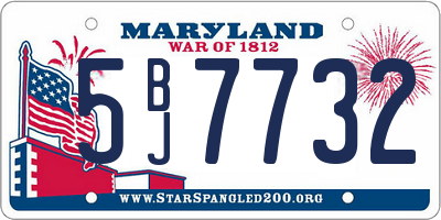 MD license plate 5BJ7732