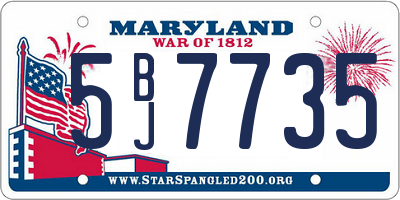 MD license plate 5BJ7735