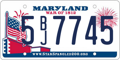 MD license plate 5BJ7745