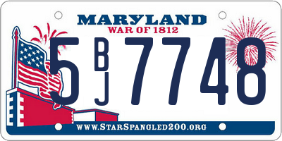 MD license plate 5BJ7748