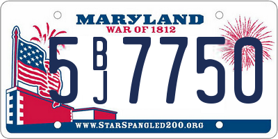 MD license plate 5BJ7750