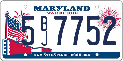 MD license plate 5BJ7752
