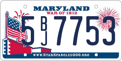 MD license plate 5BJ7753