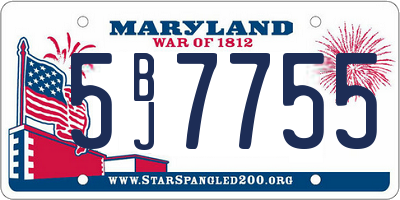 MD license plate 5BJ7755