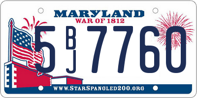 MD license plate 5BJ7760