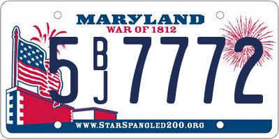 MD license plate 5BJ7772