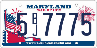 MD license plate 5BJ7775