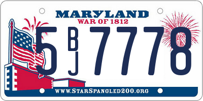 MD license plate 5BJ7778