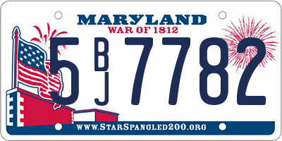 MD license plate 5BJ7782