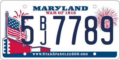 MD license plate 5BJ7789