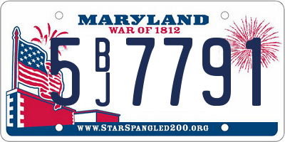 MD license plate 5BJ7791