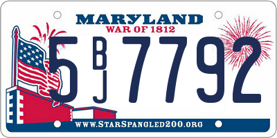 MD license plate 5BJ7792