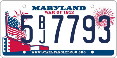 MD license plate 5BJ7793