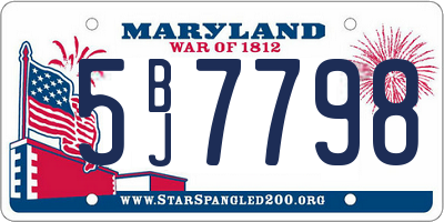 MD license plate 5BJ7798