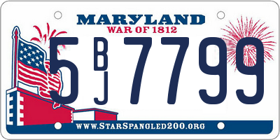 MD license plate 5BJ7799