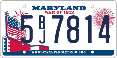 MD license plate 5BJ7814