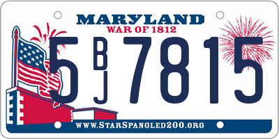 MD license plate 5BJ7815
