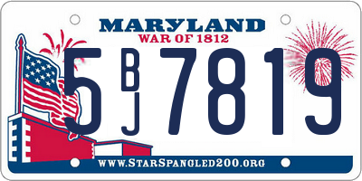 MD license plate 5BJ7819