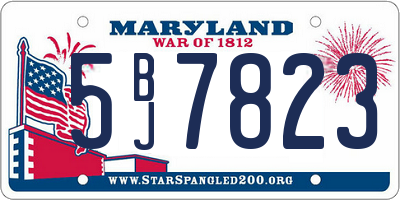 MD license plate 5BJ7823