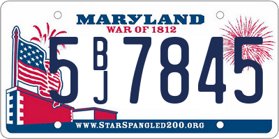 MD license plate 5BJ7845