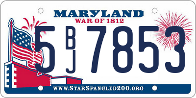 MD license plate 5BJ7853